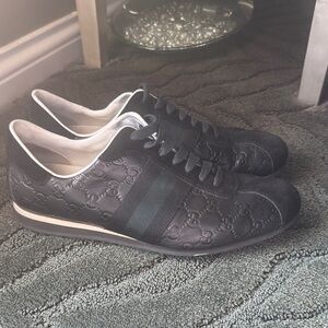 Gucci Black Guccissima GG Logo Shoe